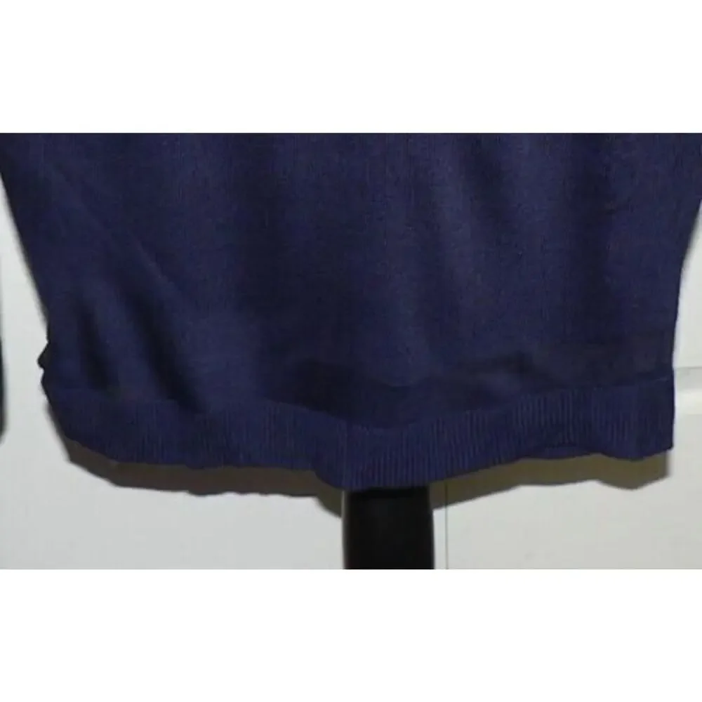John + Jenn Lightweight Sheer Stripe Sweater Mini Dress Navy/Pink/Wht Medium $99
